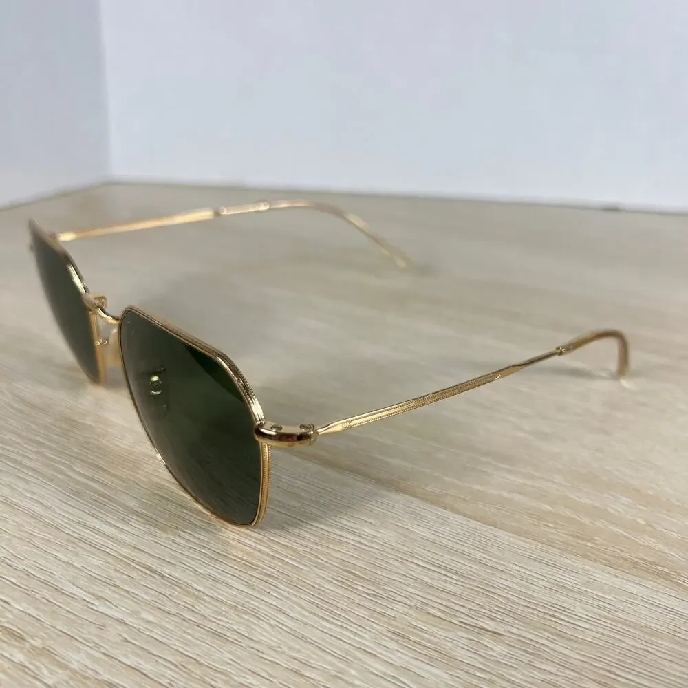 Ray-Ban RB3694 Jim 001/31 Sunglasses Green Tint Gold Metal 53-20-145 Italy
